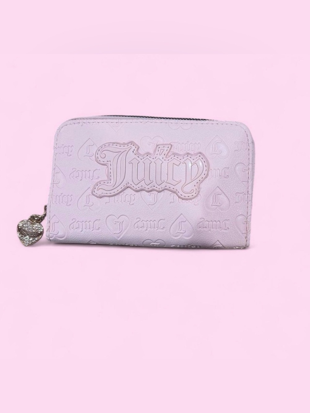 Juicy Couture Light Pink Embossed Logo Zip-Around Wallet